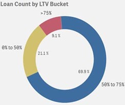 loan count by LTV bucket graph