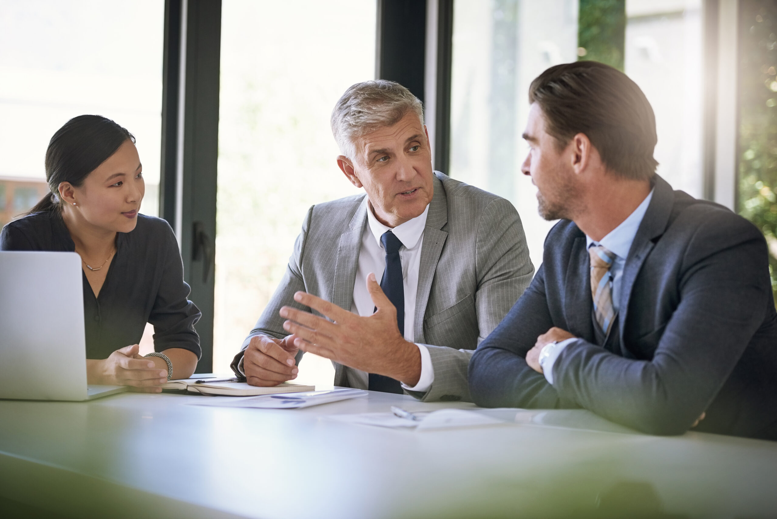 Shot of a team of businesspeople meeting at a table in the boardroom